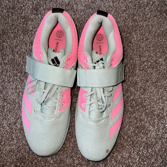 Adidas Pink/ Green Powerlift 5 Weightlifting Sneakers Mens 11 Women’s 12