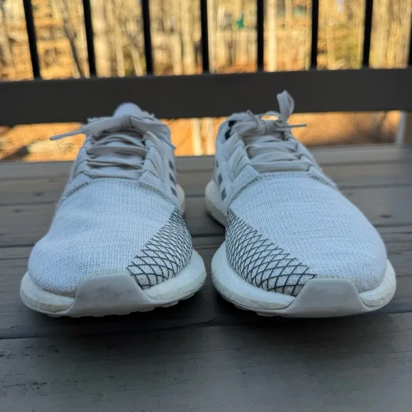 Adidas PureBoost Go J Non Dyed Grey and White shoes size 11