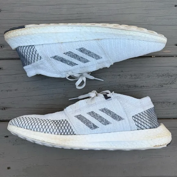 Adidas PureBoost Go J Non Dyed Grey and White shoes size 11