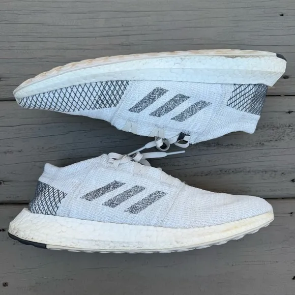 Adidas PureBoost Go J Non Dyed Grey and White shoes size 11