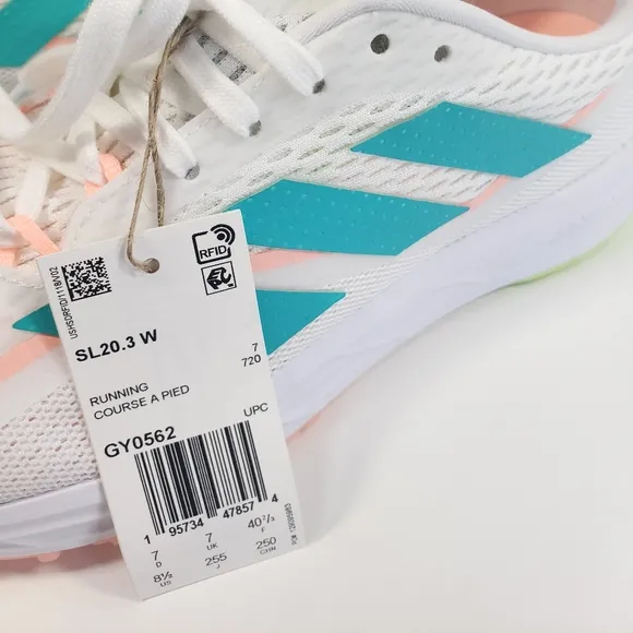 Adidas SL20.3 Women's White Mint Rush Training Running Sneakers Size 8.5