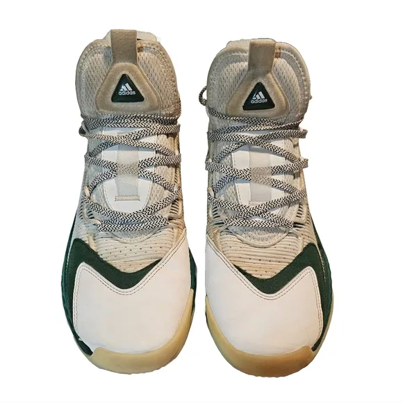 Adidas Sneakers Pro Boost Mid Basketball Shoes Men's Size 8 White Green VGUC-EUC
