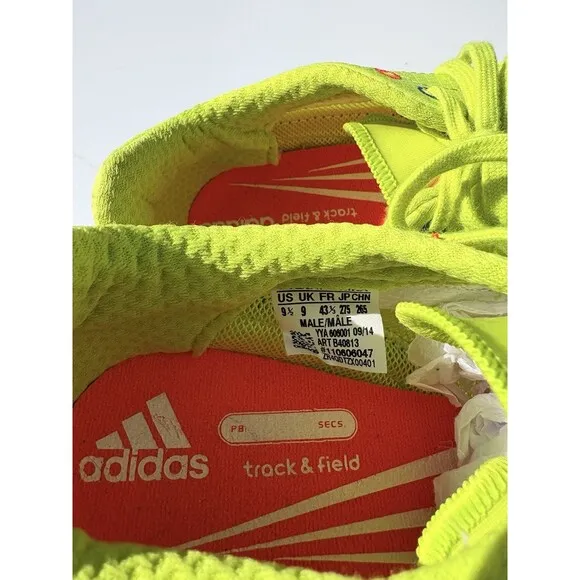 Adidas Sprint Star 4 Mens Size 9.5 Yellow Running Track &amp; Field Spikes Shoes
