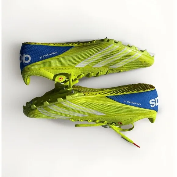 Adidas Sprint Star 4 Mens Size 9.5 Yellow Running Track &amp; Field Spikes Shoes