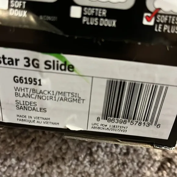 Adidas Superstar 3G Slides Sandals Shoes new white black G61951 Mens Size 7