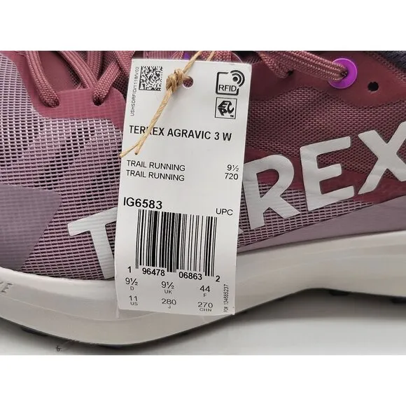 Adidas Terrex Agravic 3 Trail Running Shoes Womens IG6583 Size 11 Purple