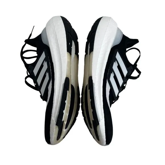Adidas Ultraboost Light Running Shoes Black White Lace Up Athletic Sneakers