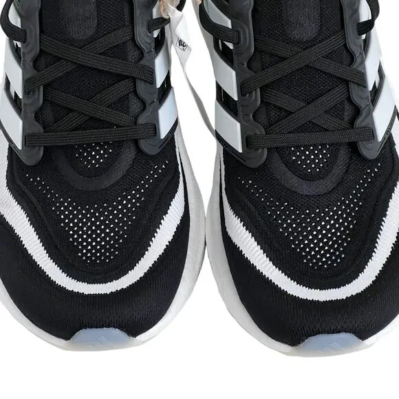 Adidas Ultraboost Light Running Shoes Black White Lace Up Athletic Sneakers