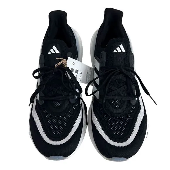 Adidas Ultraboost Light Running Shoes Black White Lace Up Athletic Sneakers
