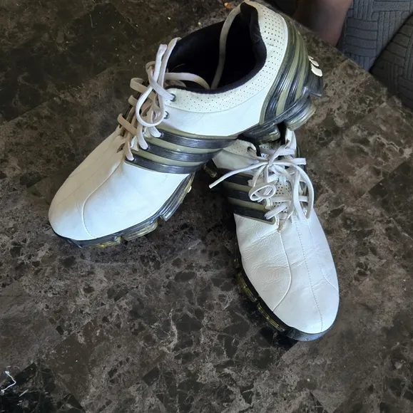 Adidas White and Black Athletic Shoes with Breathable Fabric