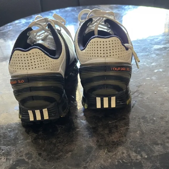 Adidas White and Black Athletic Shoes with Breathable Fabric
