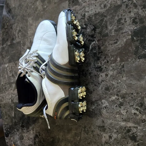 Adidas White and Black Athletic Shoes with Breathable Fabric