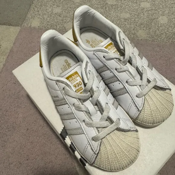 adidas White and Gold Sneakers Comfortable and Trendy