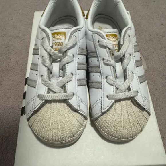 adidas White and Gold Sneakers Comfortable and Trendy