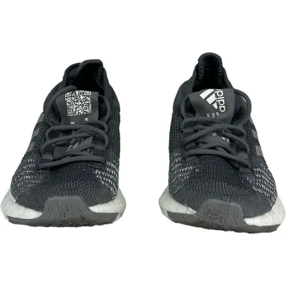 Adidas Women Pulse Boost Sneakers Knit Textile Grey White Running Shoes US 5