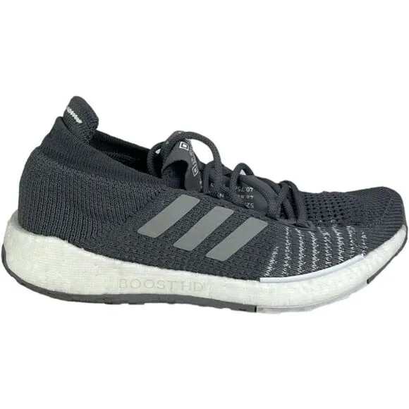 Adidas Women Pulse Boost Sneakers Knit Textile Grey White Running Shoes US 5