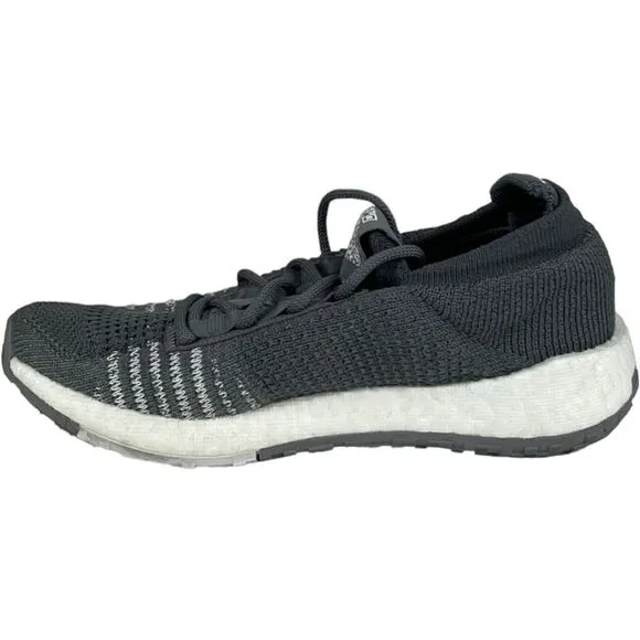 Adidas Women Pulse Boost Sneakers Knit Textile Grey White Running Shoes US 5