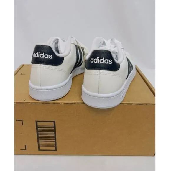 adidas Women's Grand Court Shoe, White/Black/White, 9.5