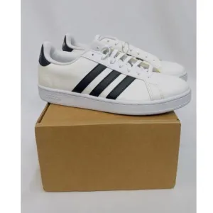 adidas Women's Grand Court Shoe, White/Black/White, 9.5
