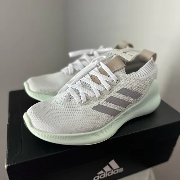 ADIDAS Women's Purebounce , White/Silver Metallic/ice Mint, 6