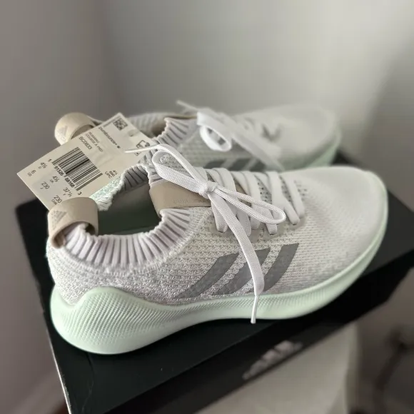 ADIDAS Women's Purebounce , White/Silver Metallic/ice Mint, 6