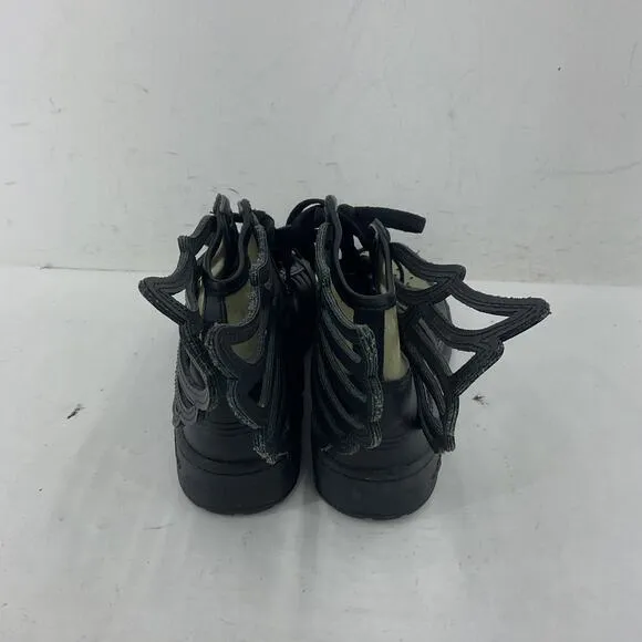 Adidas X Jeremy Scott Wings Boys' Size 5 Black/Green Sneakers Preowned