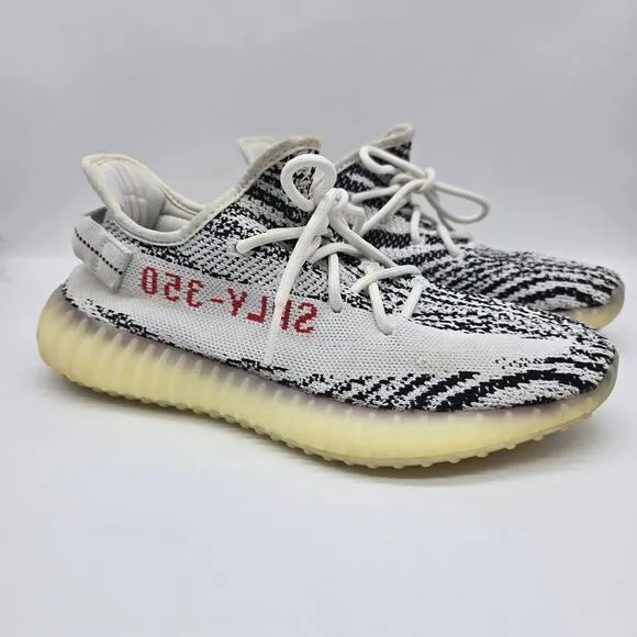 Adidas Yeezy Boost 350 V2 Zebra Sneakers Shoes Activewear Athletic White SZ 8.5