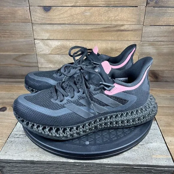 Adidas 4DFWD 2 Women's Shoes Size 8.5 Black Pink Lace Up Athletic Sneakers