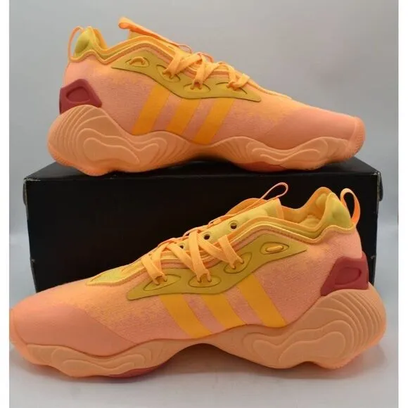 Adidas Mens Size 10.5 Trae Young 3 Acid Orange Spark Basketball Shoes Sneakers