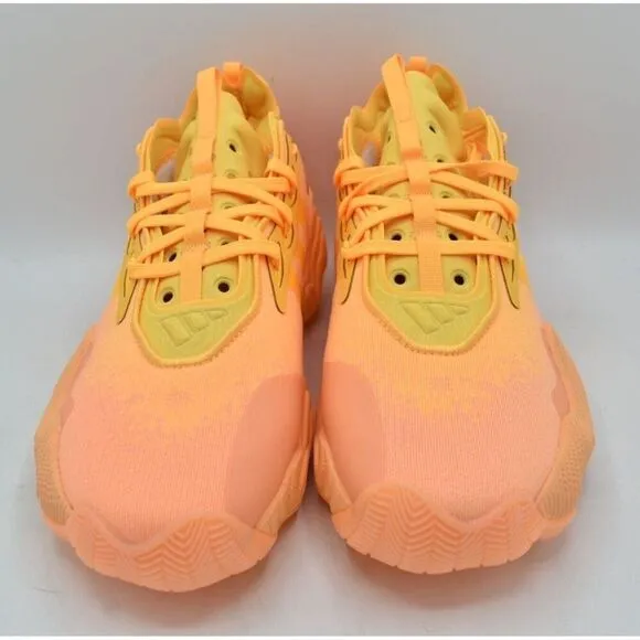 Adidas Mens Size 10.5 Trae Young 3 Acid Orange Spark Basketball Shoes Sneakers