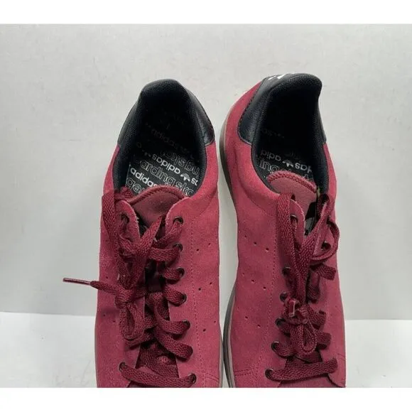 Adidas Stan Smith Vulc Mens Size 10.5 Burgundy Red Suede Low Top Shoes Sneakers