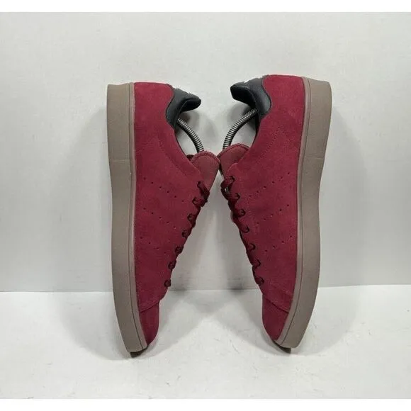 Adidas Stan Smith Vulc Mens Size 10.5 Burgundy Red Suede Low Top Shoes Sneakers