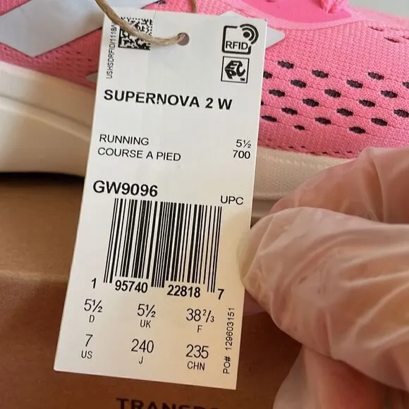 Adidas Supernova 2.0 Running shoes Pink US Women Size 7/UK 5.5(GW9096)