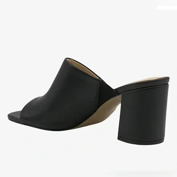 Adrienne Vittadini Albi black leather high heel shoes Sz 10 new