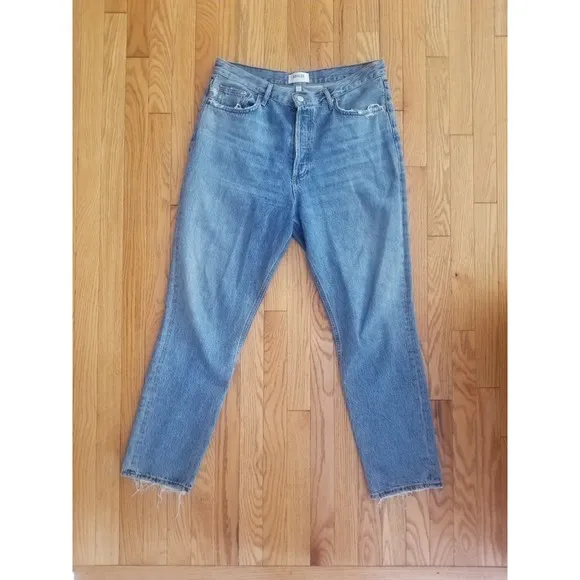 Agolde Fen high waisted straight taper 30 medium blue 100 cotton