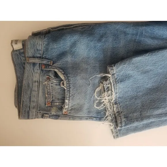 Agolde Fen high waisted straight taper 30 medium blue 100 cotton