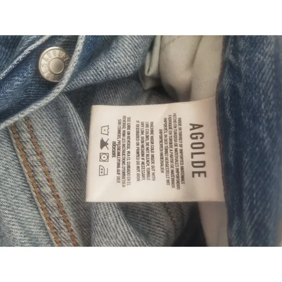 Agolde Fen high waisted straight taper 30 medium blue 100 cotton