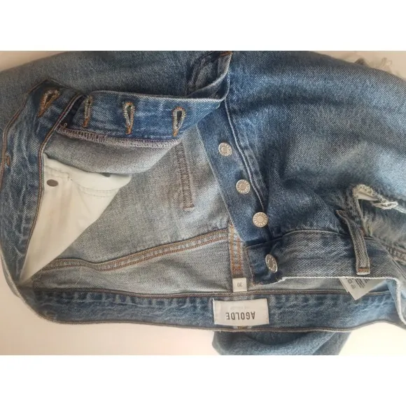 Agolde Fen high waisted straight taper 30 medium blue 100 cotton