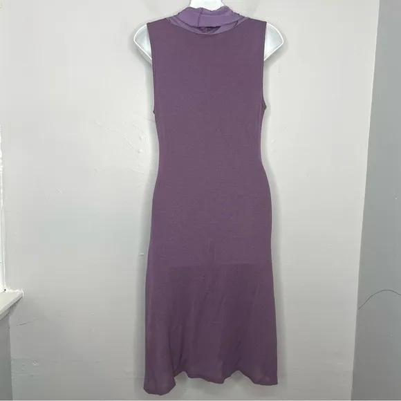 AGUA Purple Cowl Midi Dress Size Medium Made in Italy Fairycore Classic Elegant