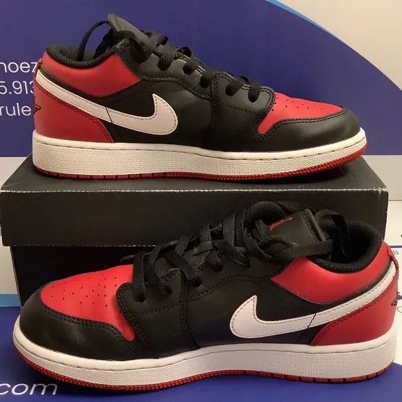 Air Jordan 1 Low Alternate Bred Toe Kids Size 5.5y