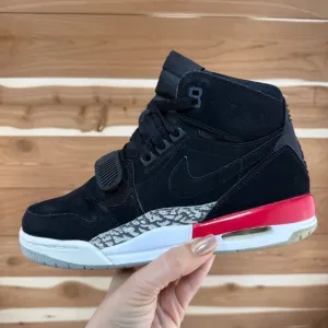 Air Jordan Legacy 312 Black Cement Red White AT4040-060 Size 5.5Y / Women Size 7