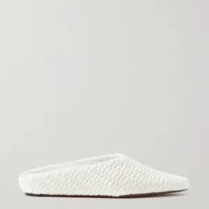Alba Quilted Stretch-knit Slippers In Cream