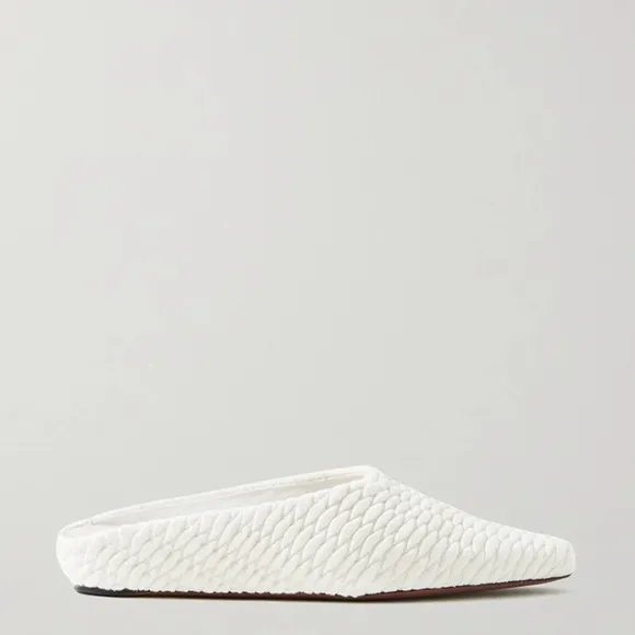 Alba Quilted Stretch-knit Slippers In Cream