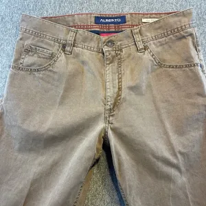 Alberto Modern Fit Pants Casual Chinos Brown Cotton Blend Menswear Size 32