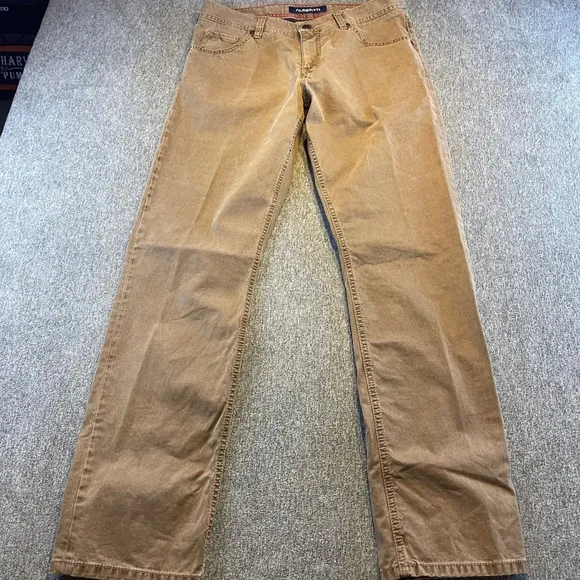 Alberto Modern Fit Pants Casual Chinos Brown Cotton Blend Menswear Size 32
