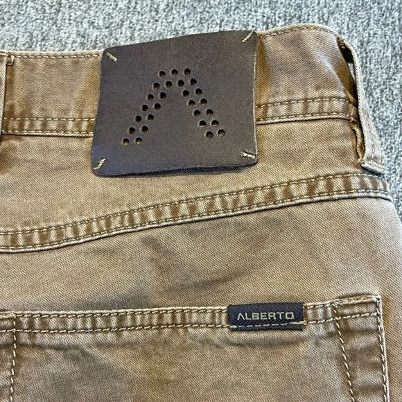 Alberto Modern Fit Pants Casual Chinos Brown Cotton Blend Menswear Size 32