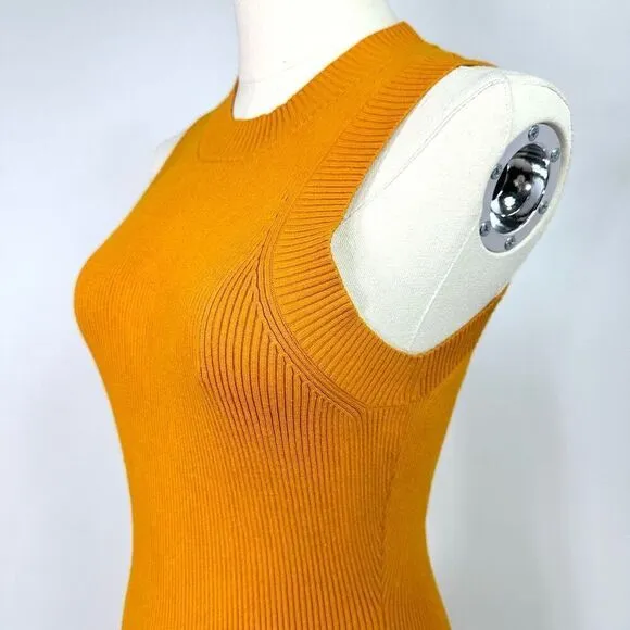 A.L.C 'Rory' Rib Knit Fit &amp; Flare Dress Size S Skater Pumpkin Spice Fall Autumn