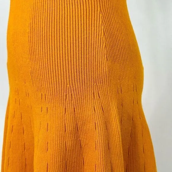 A.L.C 'Rory' Rib Knit Fit &amp; Flare Dress Size S Skater Pumpkin Spice Fall Autumn