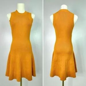 A.L.C 'Rory' Rib Knit Fit &amp; Flare Dress Size S Skater Pumpkin Spice Fall Autumn