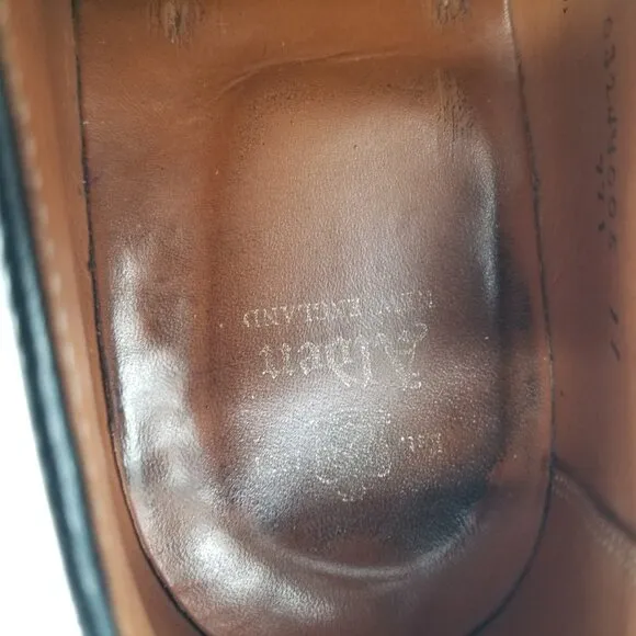 Alden 971 Straight Tip Blucher (Black Calf) Cap Toe Oxford  Mens Shoes Size 9.5